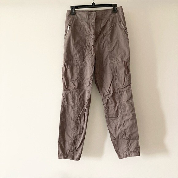 Theory Pants Rider Chino Slim Fit Cropped Ankle Zipper in Ash Gray Brown 6 - Picture 2 of 9